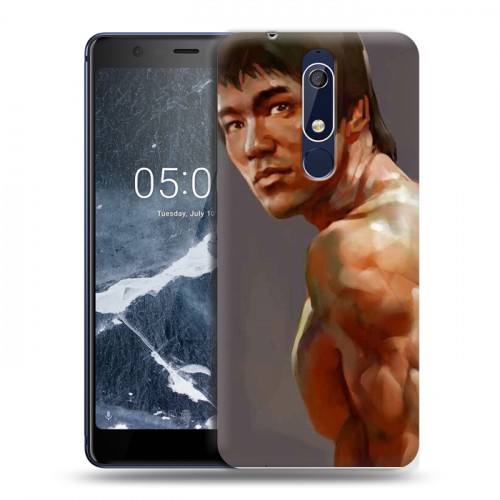 Дизайнерский пластиковый чехол для Nokia 5.1 Брюс Ли