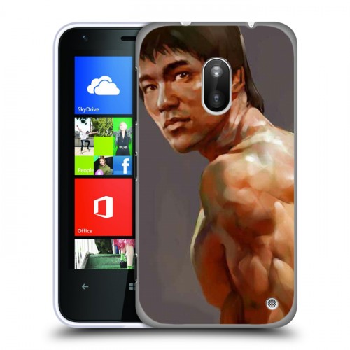 Дизайнерский пластиковый чехол для Nokia Lumia 620 Брюс Ли