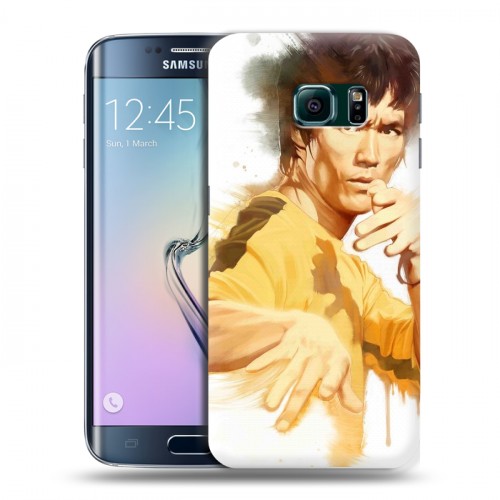 Дизайнерский пластиковый чехол для Samsung Galaxy S6 Edge Брюс Ли