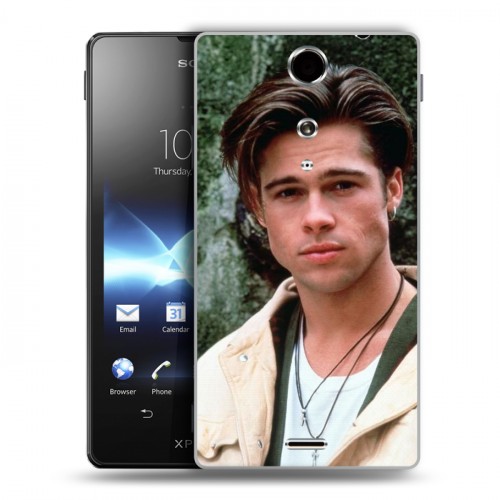 Дизайнерский пластиковый чехол для Sony Xperia TX Бред Питт