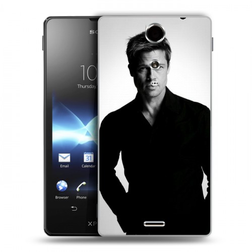 Дизайнерский пластиковый чехол для Sony Xperia TX Бред Питт