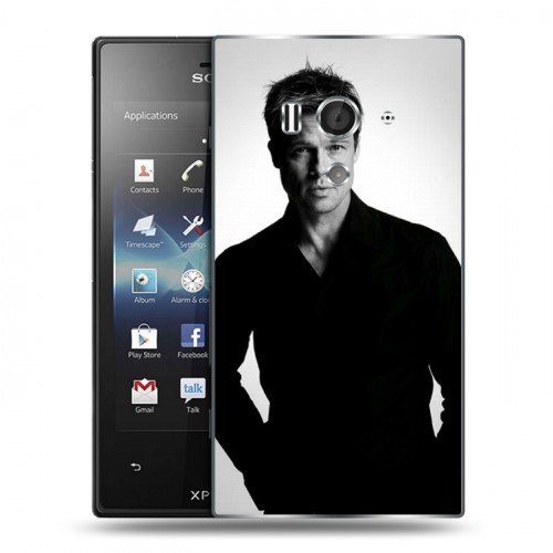 Дизайнерский пластиковый чехол для Sony Xperia acro S Бред Питт