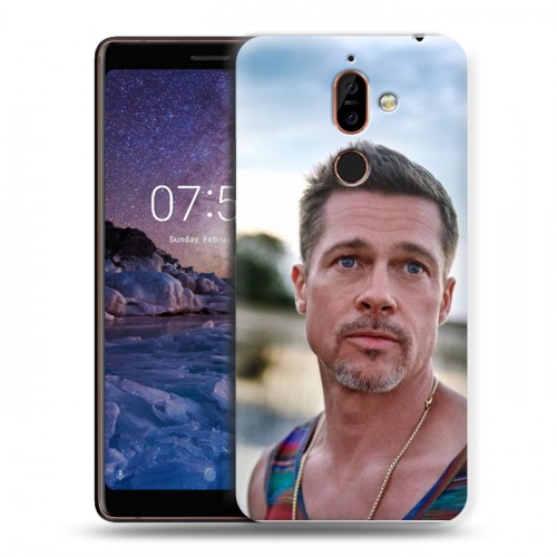 Дизайнерский пластиковый чехол для Nokia 7 Plus Бред Питт