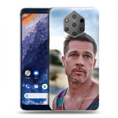 Дизайнерский силиконовый чехол для Nokia 9 PureView Бред Питт