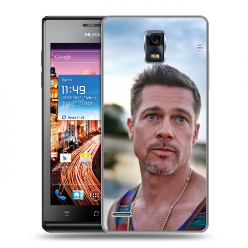 Дизайнерский пластиковый чехол для Huawei Ascend P1 Бред Питт