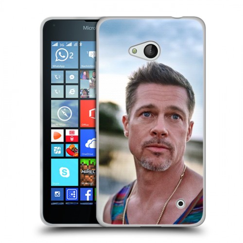 Дизайнерский пластиковый чехол для Microsoft Lumia 640 Бред Питт