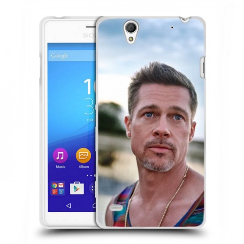 Дизайнерский пластиковый чехол для Sony Xperia C4 Бред Питт