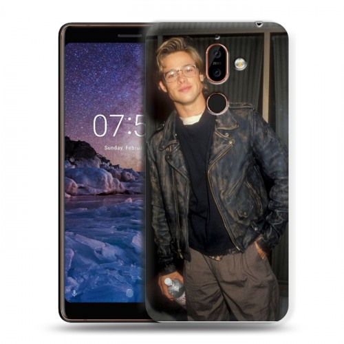 Дизайнерский пластиковый чехол для Nokia 7 Plus Бред Питт