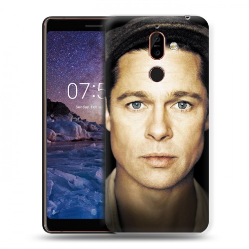 Дизайнерский пластиковый чехол для Nokia 7 Plus Бред Питт