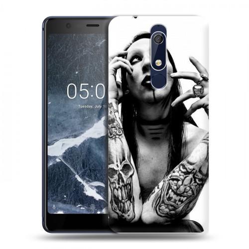 Дизайнерский пластиковый чехол для Nokia 5.1  Мэрилин Мэнсон