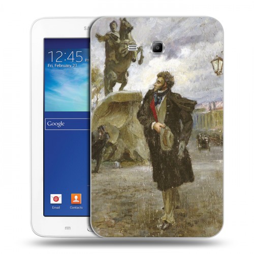 Дизайнерский силиконовый чехол для Samsung Galaxy Tab 3 Lite Пушкин