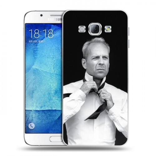 Дизайнерский пластиковый чехол для Samsung Galaxy A8 Bruce willis