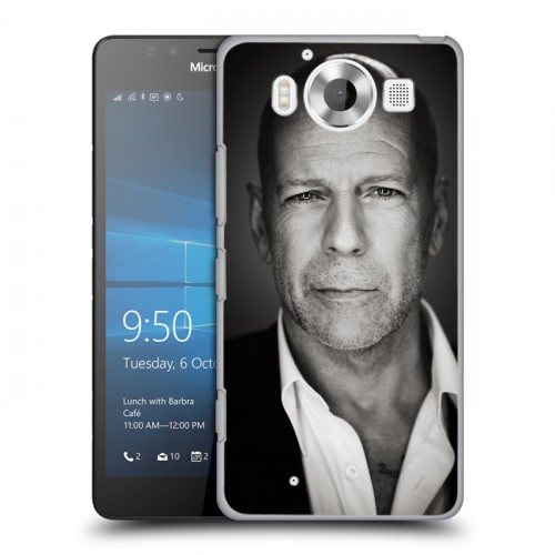 Дизайнерский пластиковый чехол для Microsoft Lumia 950 Bruce willis