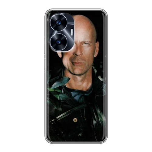 Дизайнерский силиконовый с усиленными углами чехол для Realme C55 Bruce willis