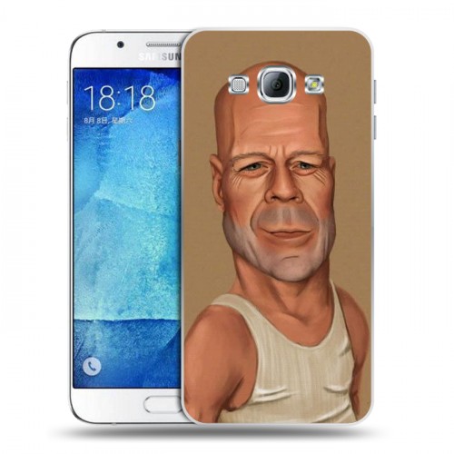 Дизайнерский пластиковый чехол для Samsung Galaxy A8 Bruce willis