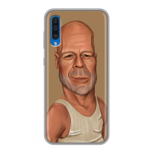 Дизайнерский силиконовый с усиленными углами чехол для Samsung Galaxy A50 Bruce willis