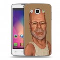 Дизайнерский пластиковый чехол для LG L60 Bruce willis