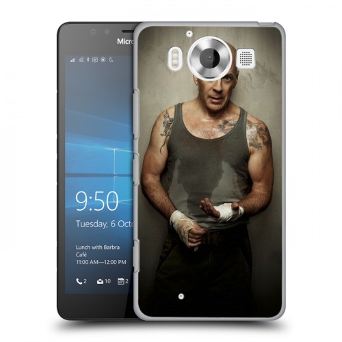 Дизайнерский пластиковый чехол для Microsoft Lumia 950 Bruce willis