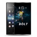 Дизайнерский пластиковый чехол для Sony Xperia acro S Усейн Болт