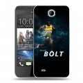 Дизайнерский пластиковый чехол для HTC Desire 300 Усейн Болт