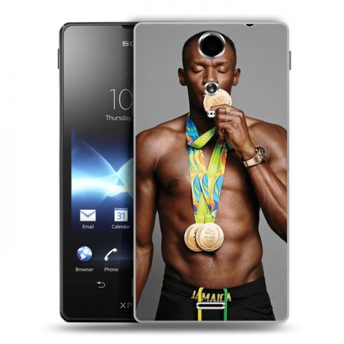 Дизайнерский пластиковый чехол для Sony Xperia TX Усейн Болт