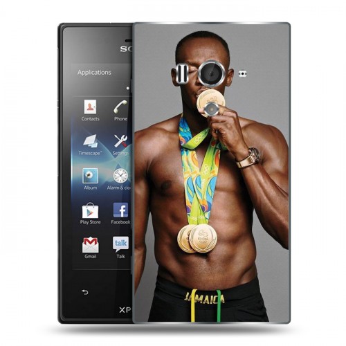 Дизайнерский пластиковый чехол для Sony Xperia acro S Усейн Болт