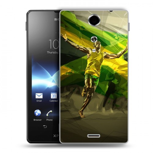 Дизайнерский пластиковый чехол для Sony Xperia TX Усейн Болт