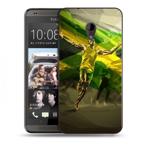 Дизайнерский пластиковый чехол для HTC Desire 700 Усейн Болт