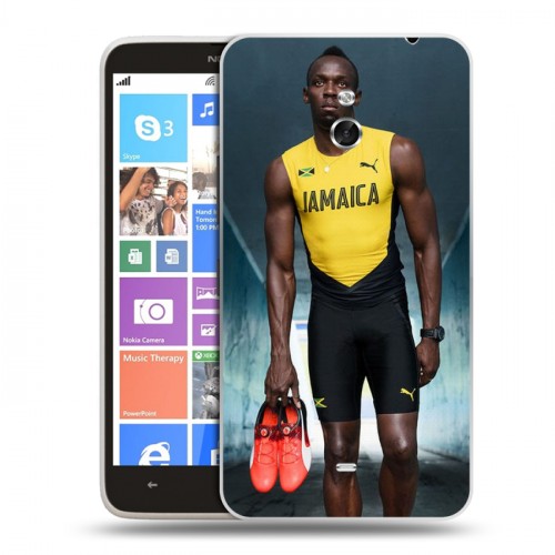 Дизайнерский пластиковый чехол для Nokia Lumia 1320 Усейн Болт