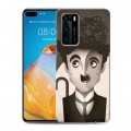 Дизайнерский силиконовый с усиленными углами чехол для Huawei P40 Чарли Чаплин 