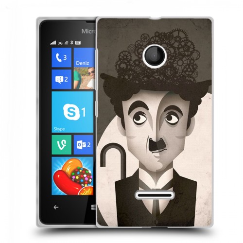 Дизайнерский пластиковый чехол для Microsoft Lumia 435 Чарли Чаплин 