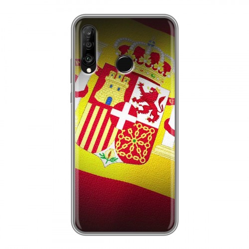 Дизайнерский силиконовый с усиленными углами чехол для Huawei P30 Lite флаг Испании