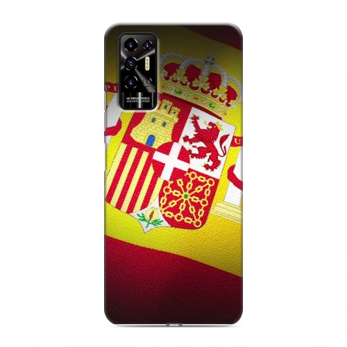 Дизайнерский силиконовый с усиленными углами чехол для Tecno Pova 2 флаг Испании