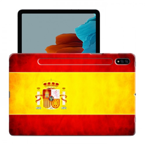 Дизайнерский силиконовый с усиленными углами чехол для Samsung Galaxy Tab S7 флаг Испании