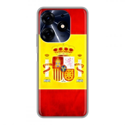 Дизайнерский силиконовый с усиленными углами чехол для Tecno Spark 10 Pro флаг Испании