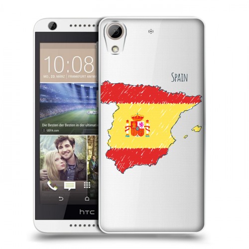 Полупрозрачный дизайнерский пластиковый чехол для HTC Desire 626 флаг Испании