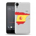 Полупрозрачный дизайнерский пластиковый чехол для HTC Desire 825 флаг Испании
