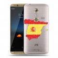 Полупрозрачный дизайнерский пластиковый чехол для ZTE Axon 7 флаг Испании