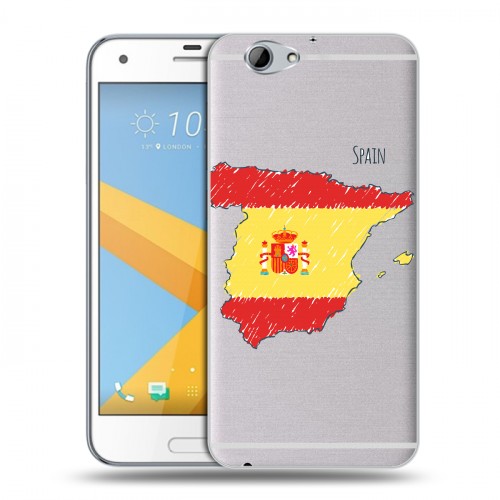 Полупрозрачный дизайнерский силиконовый чехол для HTC One A9S флаг Испании