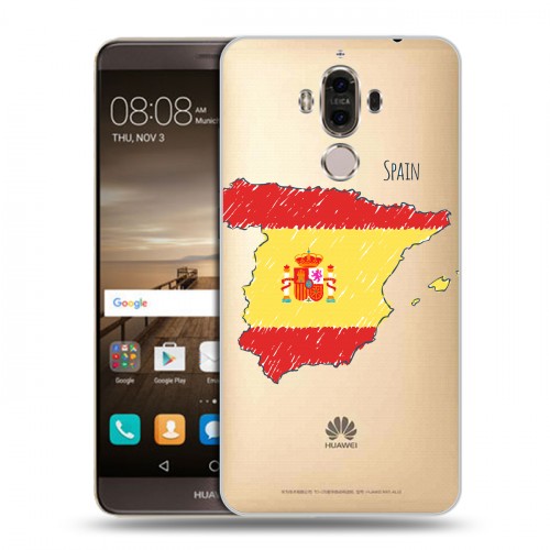 Полупрозрачный дизайнерский пластиковый чехол для Huawei Mate 9 флаг Испании