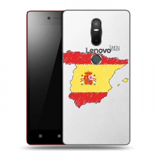 Полупрозрачный дизайнерский пластиковый чехол для Lenovo Phab 2 Plus флаг Испании