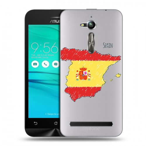 Полупрозрачный дизайнерский пластиковый чехол для ASUS ZenFone Go ZB500KL флаг Испании