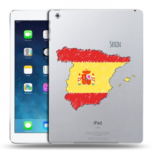 Полупрозрачный дизайнерский силиконовый чехол для Ipad (2017) флаг Испании