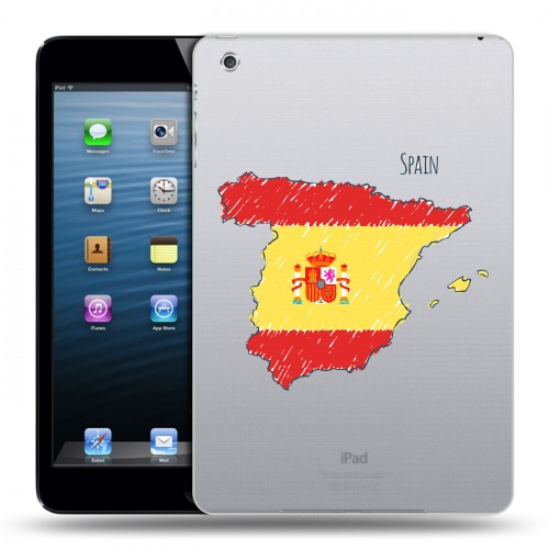 Полупрозрачный дизайнерский силиконовый чехол для Ipad Mini флаг Испании