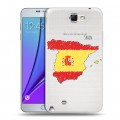 Полупрозрачный дизайнерский пластиковый чехол для Samsung Galaxy Note 2 флаг Испании