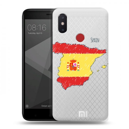 Полупрозрачный дизайнерский пластиковый чехол для Xiaomi Mi8 SE флаг Испании