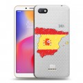 Полупрозрачный дизайнерский пластиковый чехол для Xiaomi RedMi 6A флаг Испании