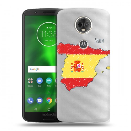 Полупрозрачный дизайнерский пластиковый чехол для Motorola Moto E5 Plus флаг Испании