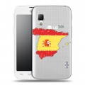Полупрозрачный дизайнерский пластиковый чехол для LG Optimus L5 2 II флаг Испании