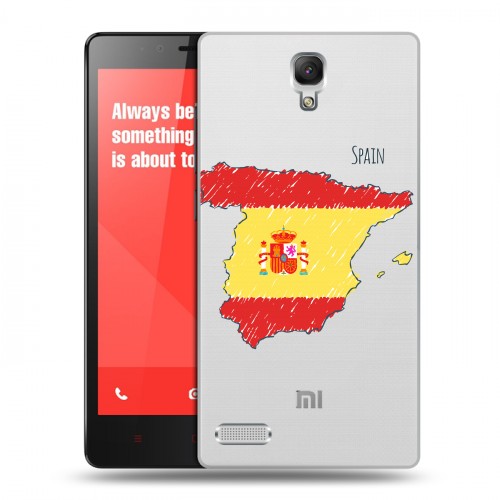 Полупрозрачный дизайнерский пластиковый чехол для Xiaomi RedMi Note флаг Испании